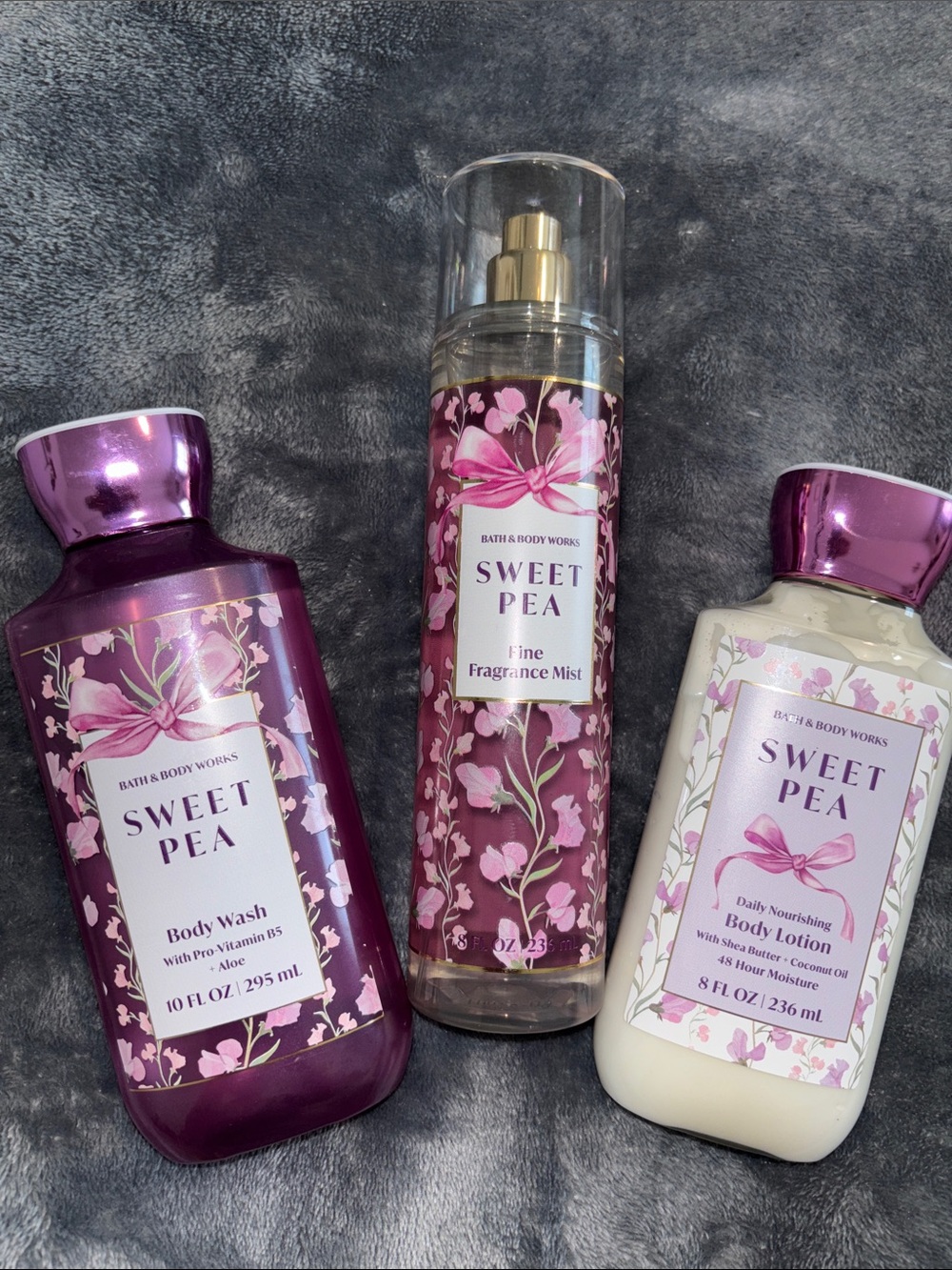 Bath & Body Works Sweet Pea Body Wash, Mist & Lotion Gift Set